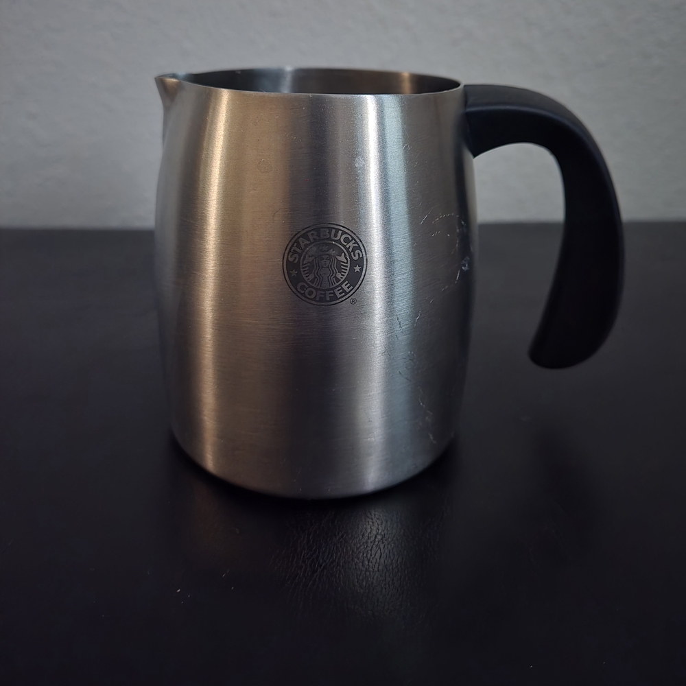 Starbucks Silver and Black Accent Pitcher